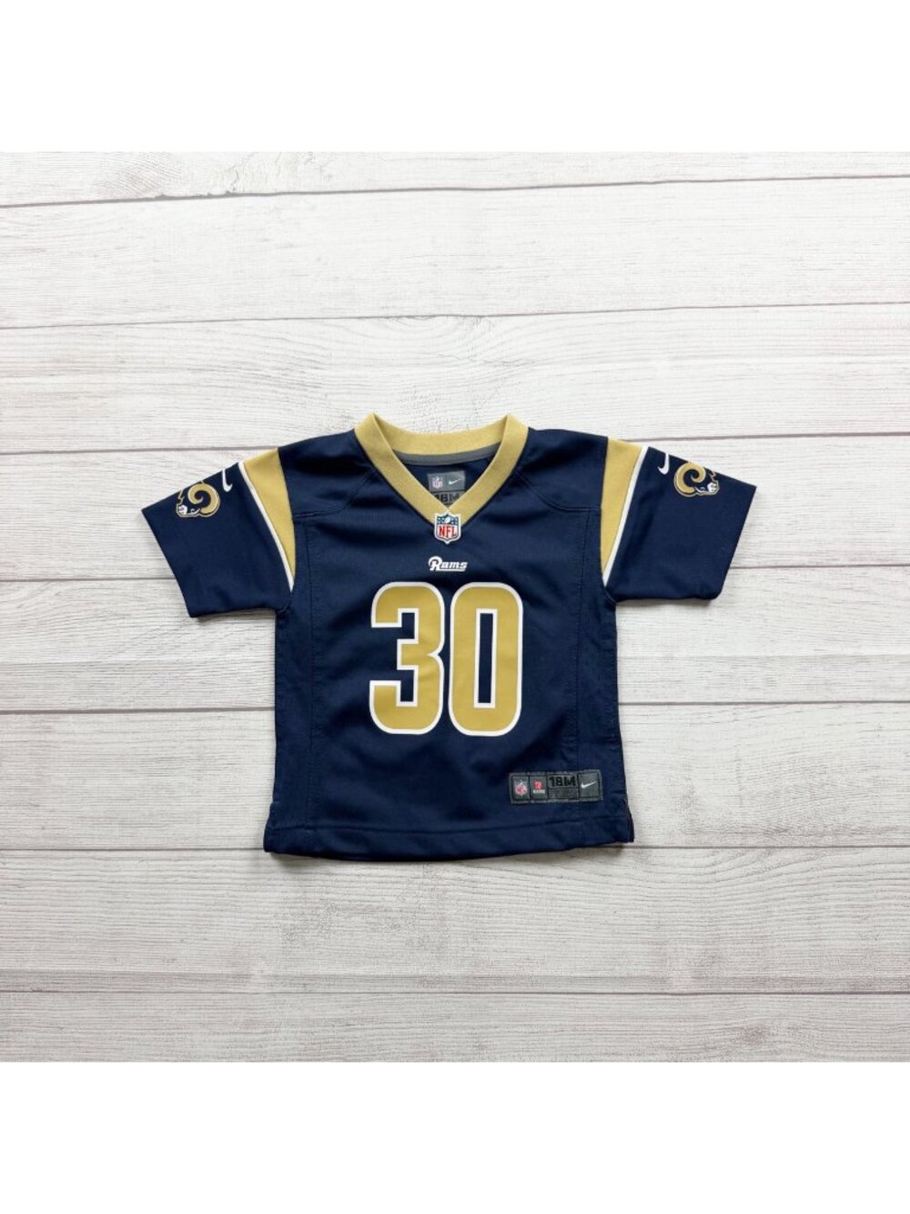 Nike NFL Los Angeles Rams Todd Gurley II On Field Jersey Navy Gold 12-18 Months